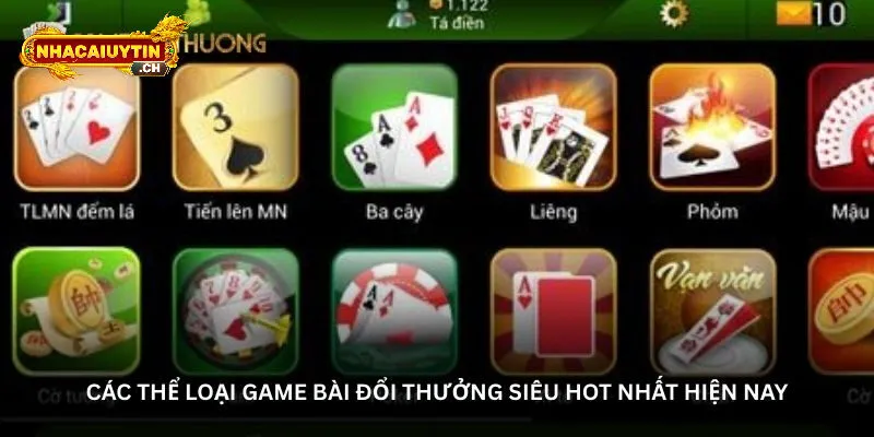 Top 10 game bài đổi thưởng được yêu thích nhất